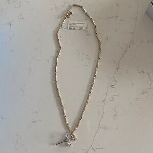Chic Gold Necklace with Silver Charm